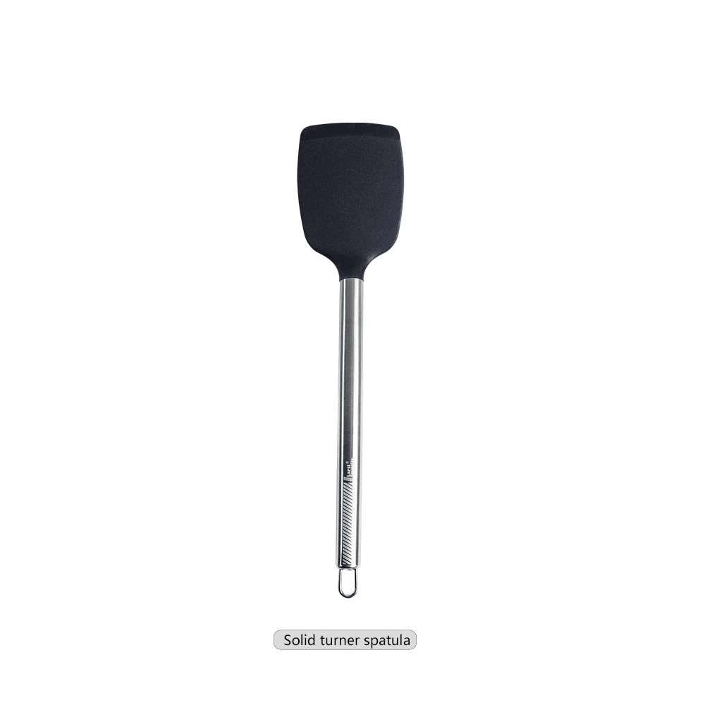 Silicone Solid Turner with Steel Handle